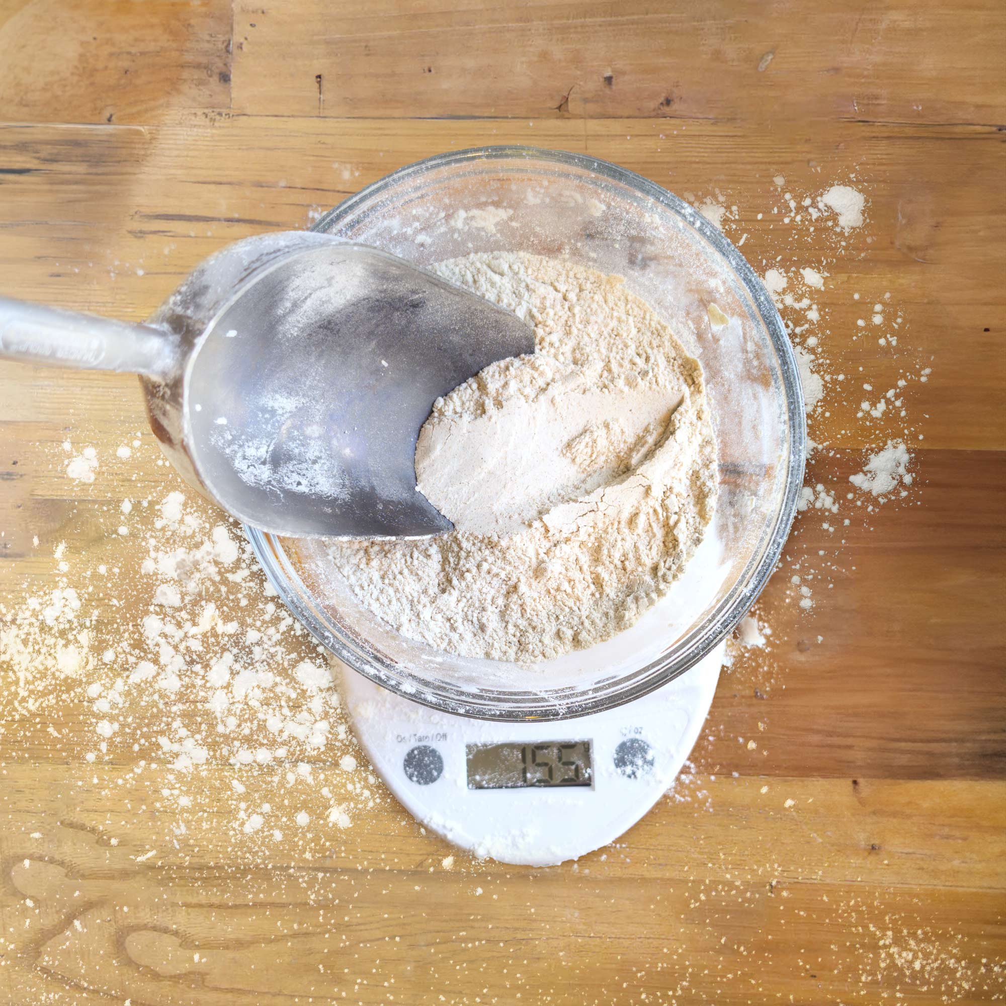 maison fare flour blend on precision scale