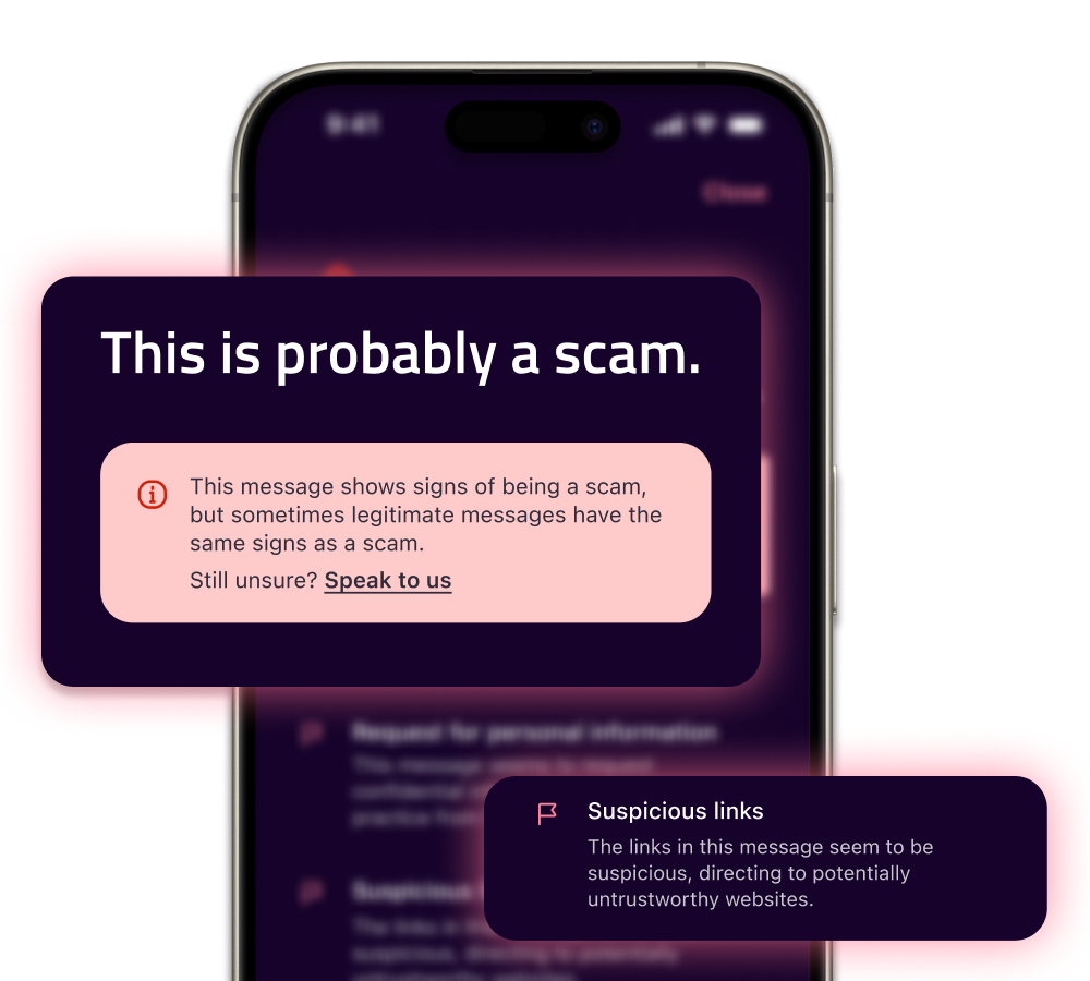 Scam Checker tool in the Truyu app