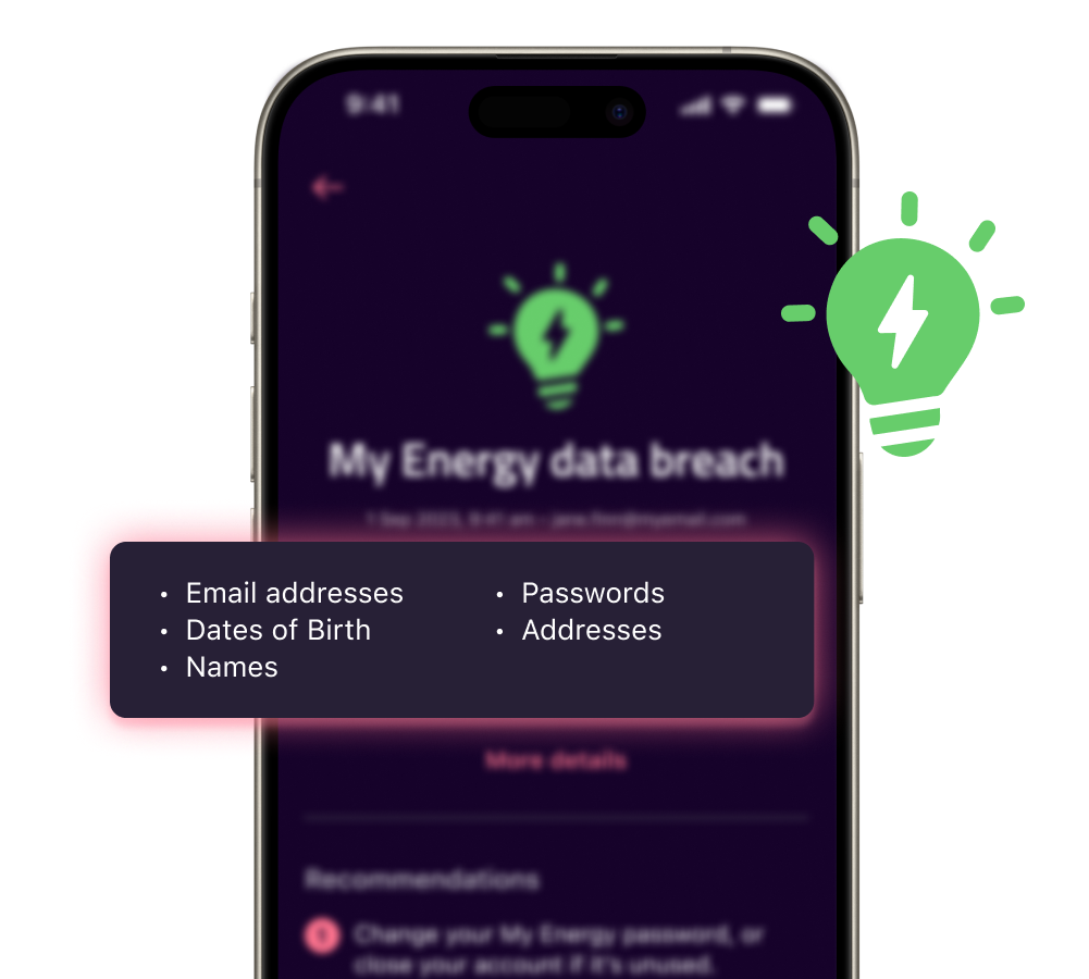 Data breach monitoring in the Truyu app