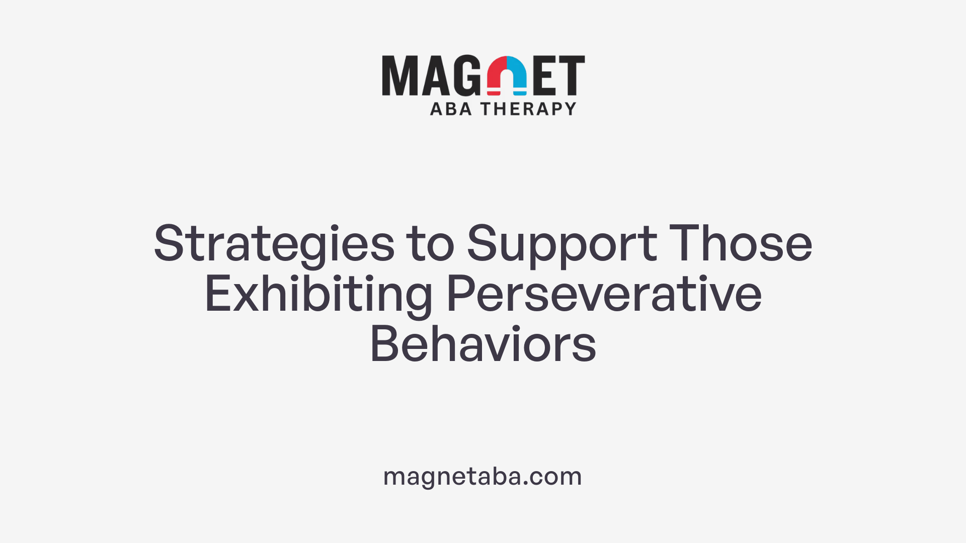 Strategies to Support Those Exhibiting Perseverative Behaviors