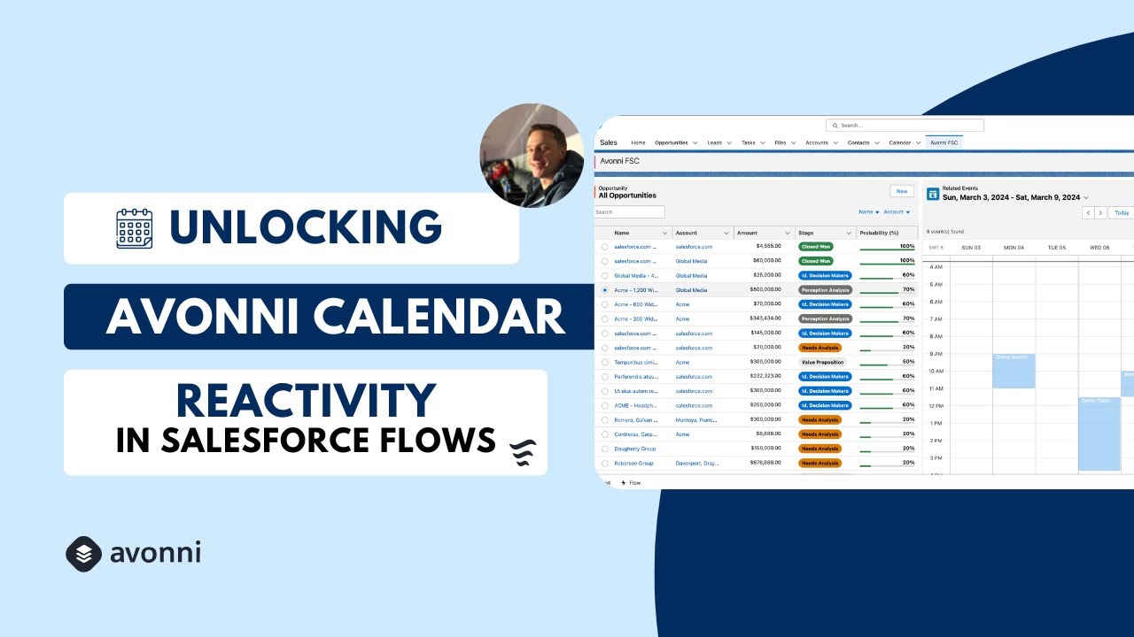 How to make the Avonni Calendar Reactive and communicate with other Screen Flow Components