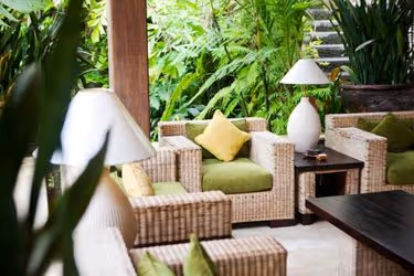 Green patio sofa