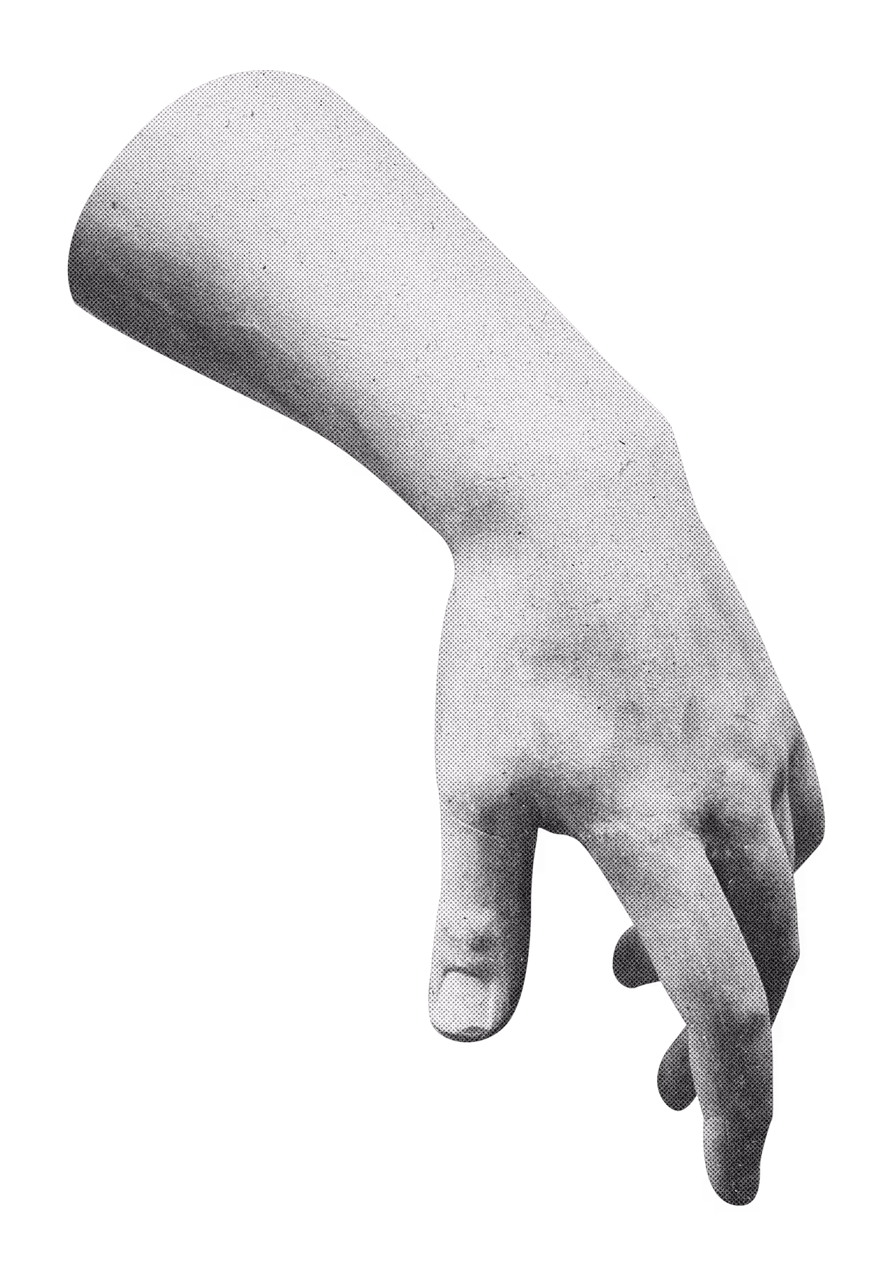 an arm reaching downward