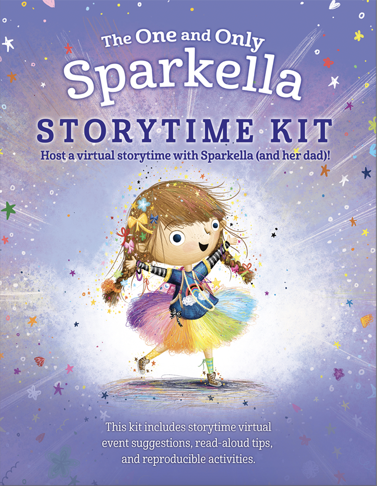 Cover of the story time kit. Sparkella looks happy and sparkly.