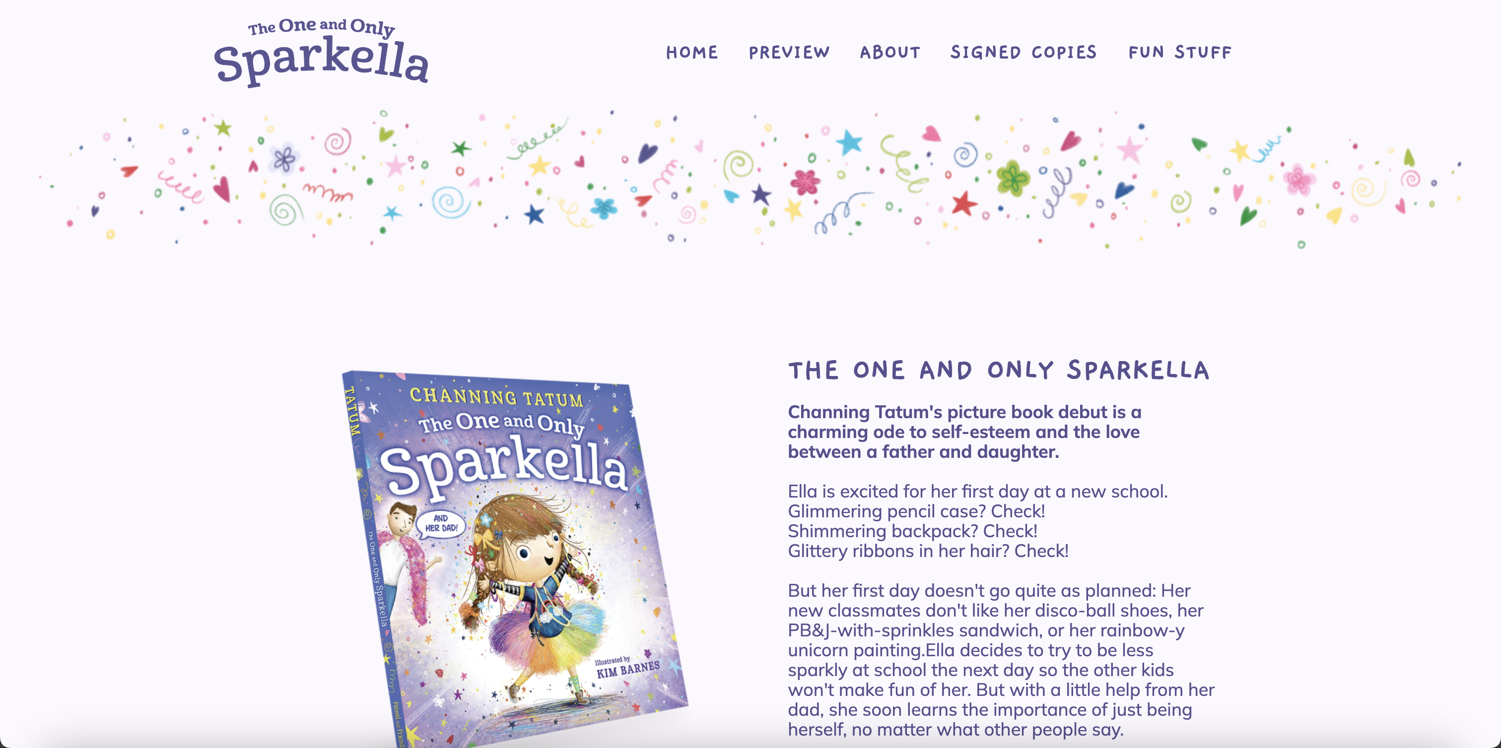 Screenshot of the Sparkella landing page.
