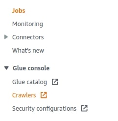 AWS Glue Studio - access Glue Crawlers