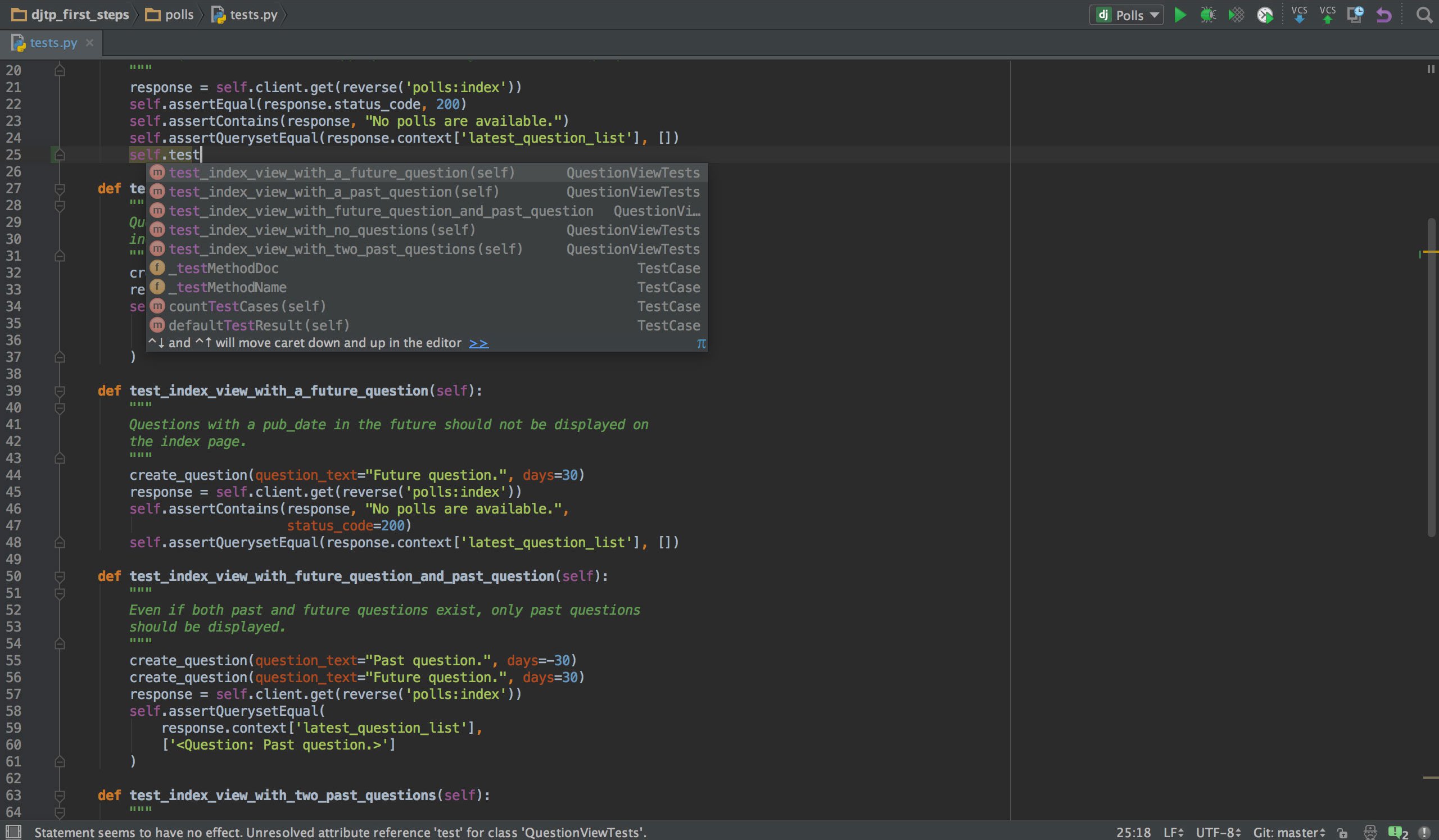 PyCharm interface window