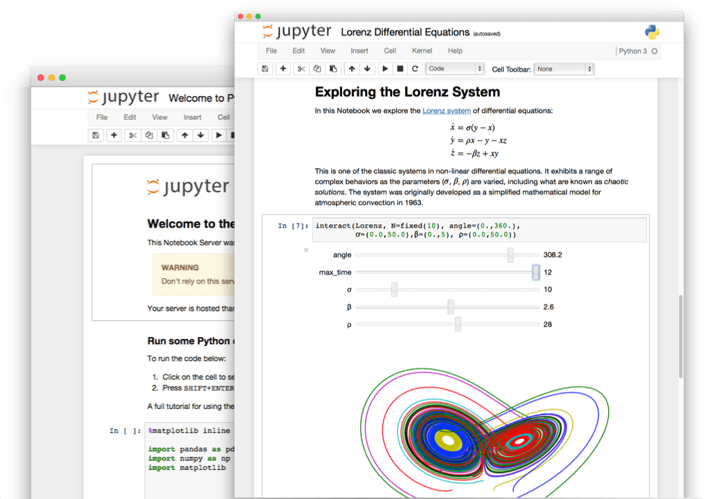 Jupyter Notebook interface window with code