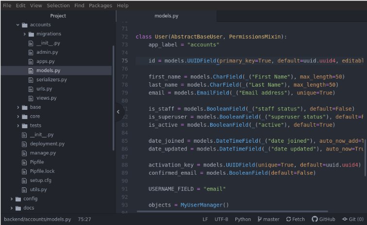 Atom interface window with code