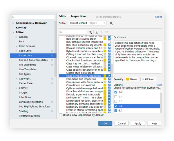 Pycharm Code Inspection