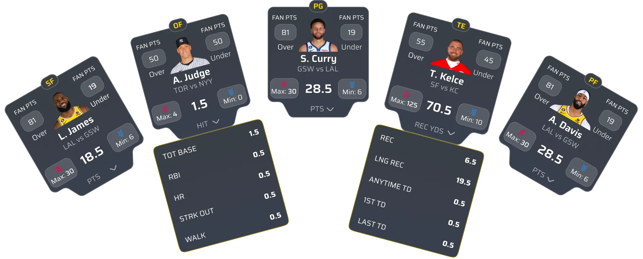 Random sports players with their stats