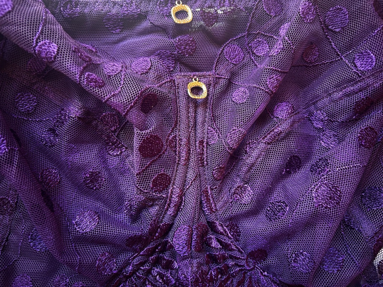 Jenette Bras French Empreinte Tess Lace Lingerie Seamed Wired Balconette Bra in Purple Flatlay