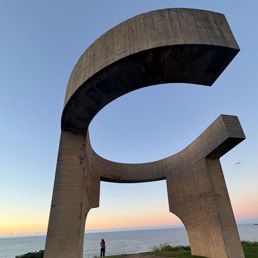A concrete statue