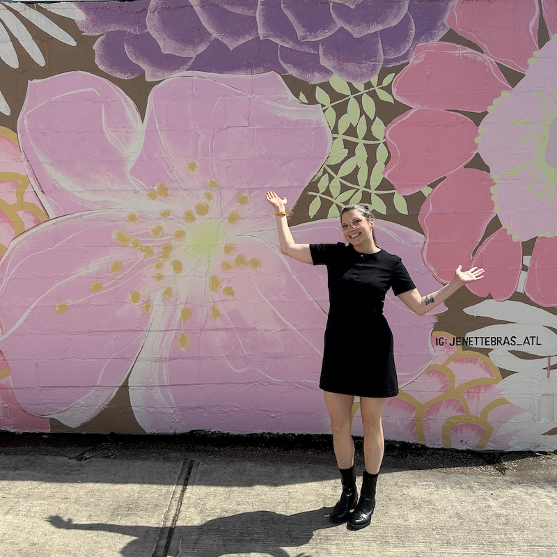 A woman standing in front of Jenette Bras in Atlanta