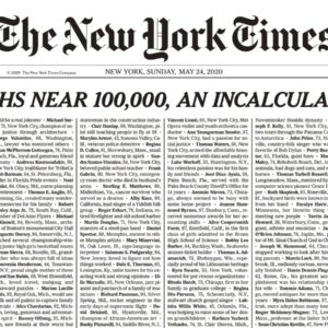 The front page of the New York Times