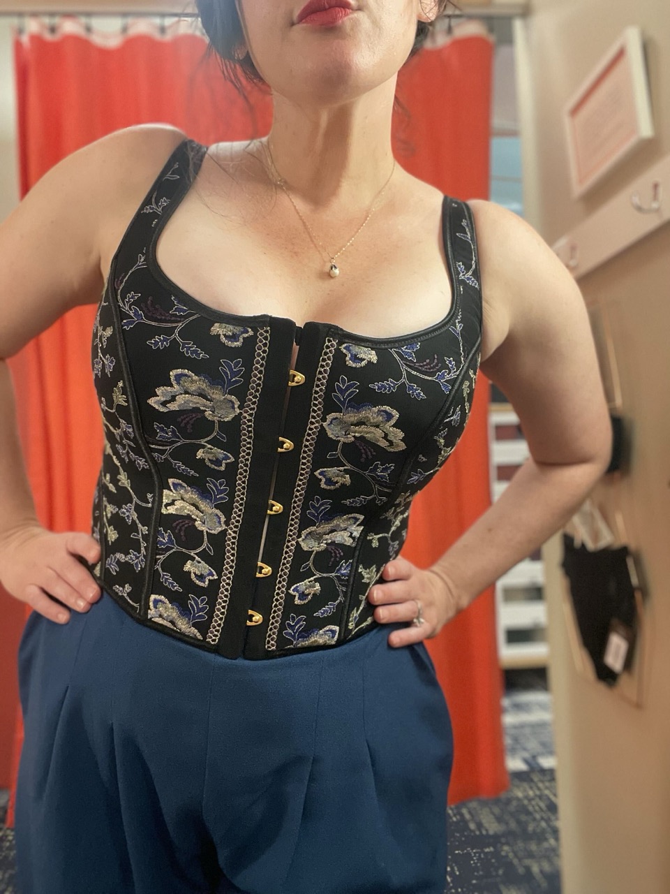 Jenette Bras French Aubade Midnight Opera Lace Lingerie Corset in Blue