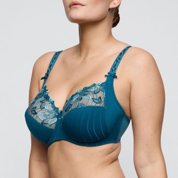 Jenette Bras Belgium PrimaDonna Deauville Lace Seamed Full Cup Bra in Blue 
