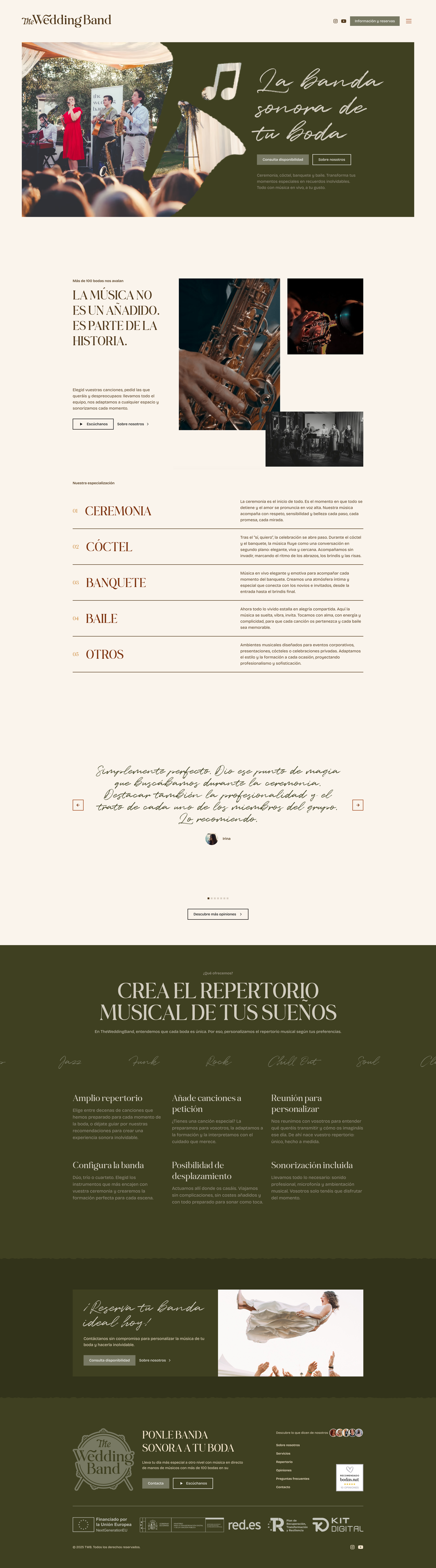 Mockup of a website