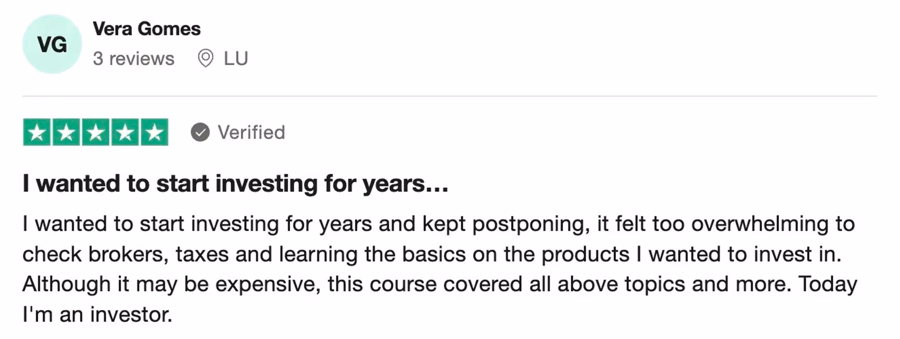 Member review screenshot