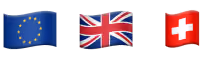 EU, UK and Swiss flags