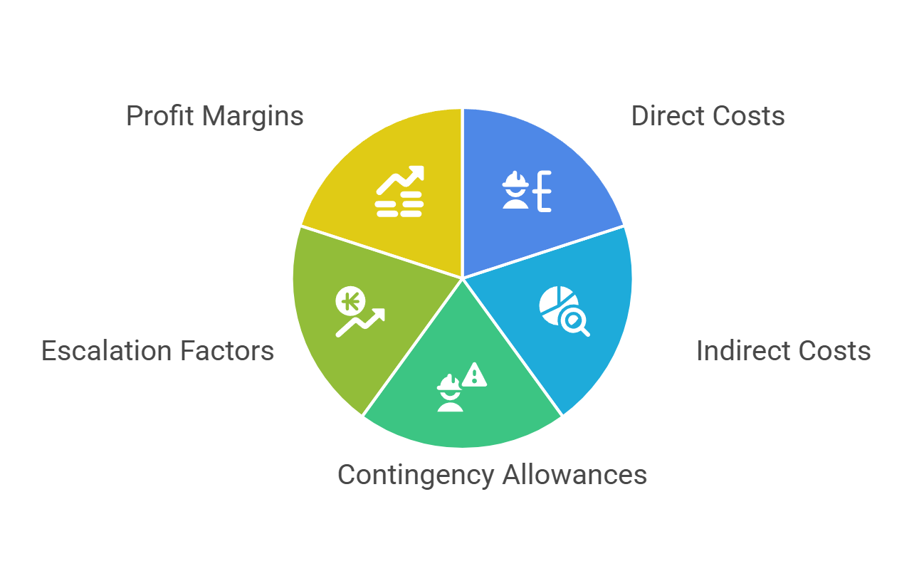 Pie chart of the cost estimation elements