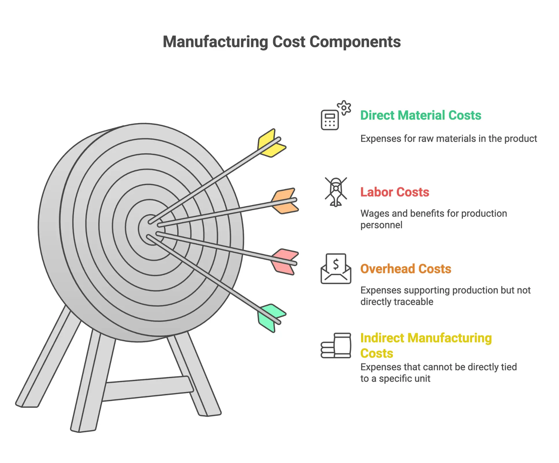 Infographic for components of manufacturing costs