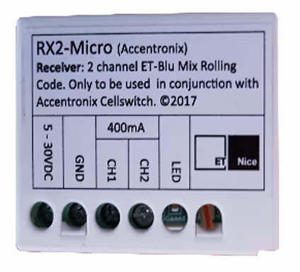 ACCENTRONIX ET NICE RECEIVER