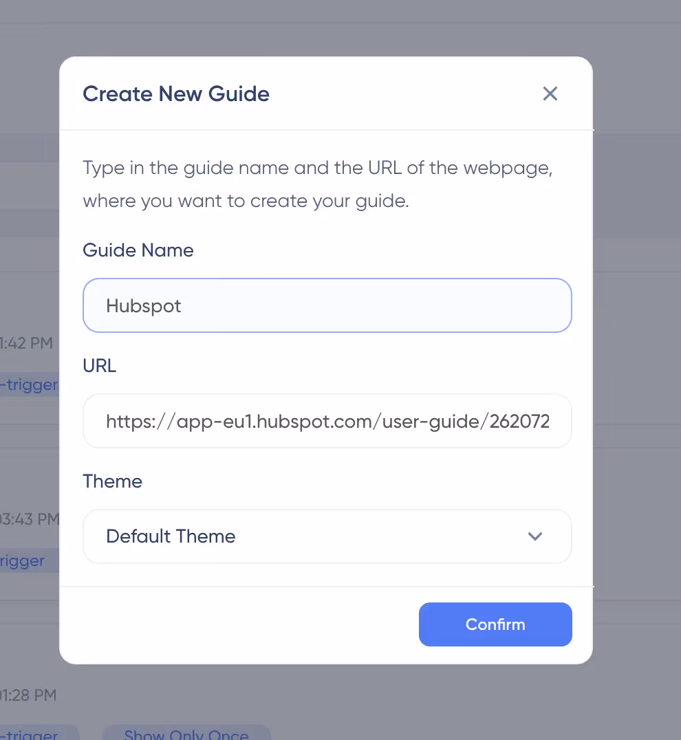 userguiding crm onboarding