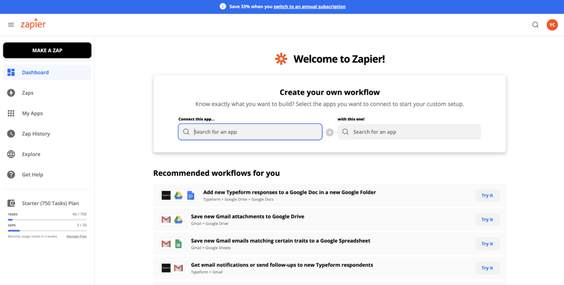 in app notifications zapier