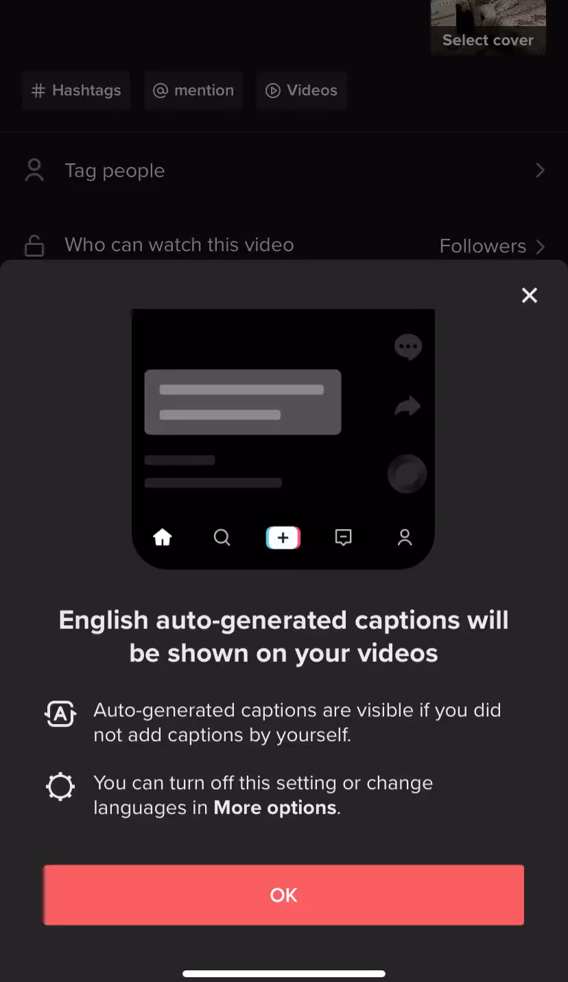 Onboarding des nouvelles fonctionnalités de Tiktok