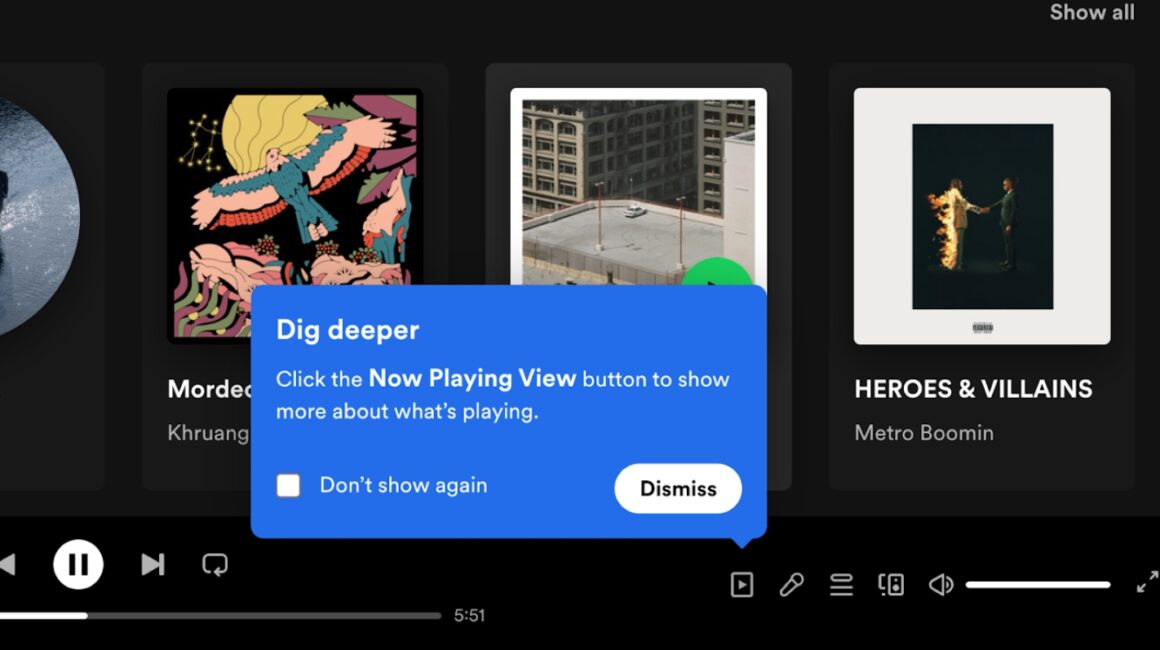 web tooltips spotify