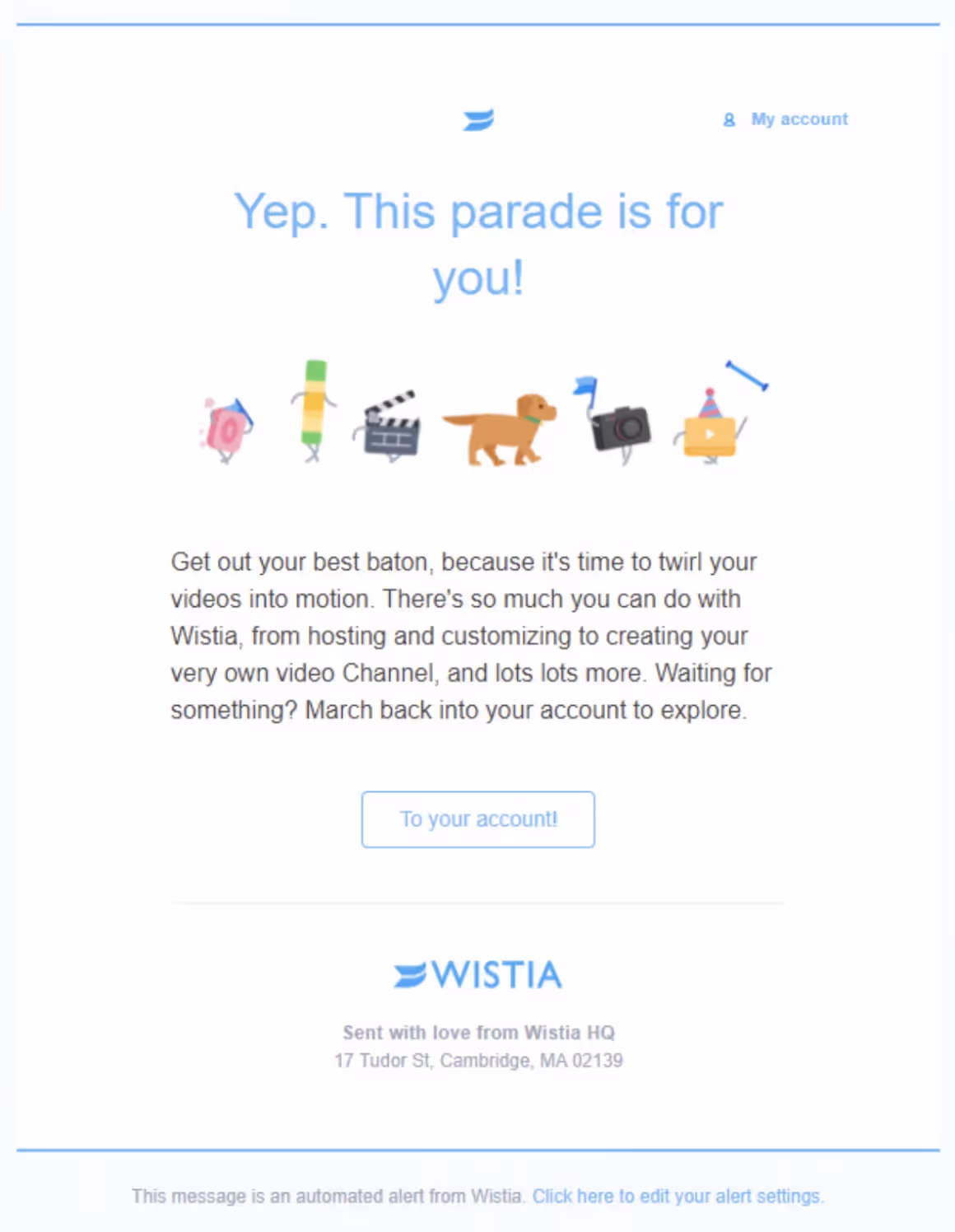 Wistia Welcome Email Example