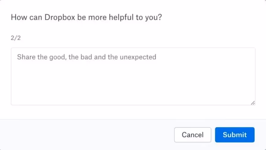 exemplos de pesquisas in app do dropbox