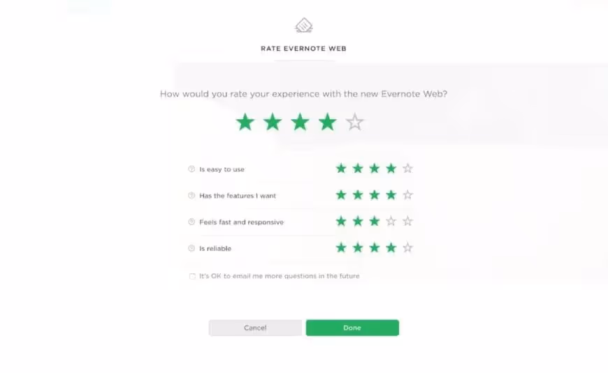exemplos de pesquisas in app do evernote