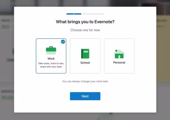 exemplo de pesquisa do evernote