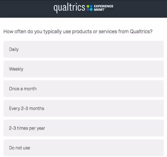 exemplo de pesquisa in app qualtrics
