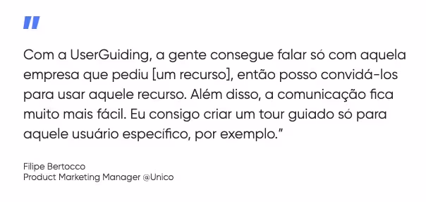 história de sucesso da unico com userguiding