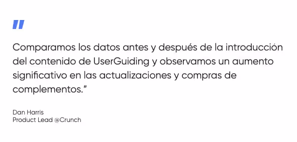 historia de éxito de crunch con userguiding