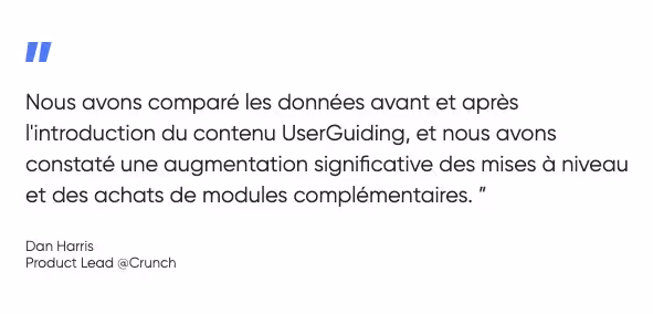 histoire de réussite crunch avec userguiding