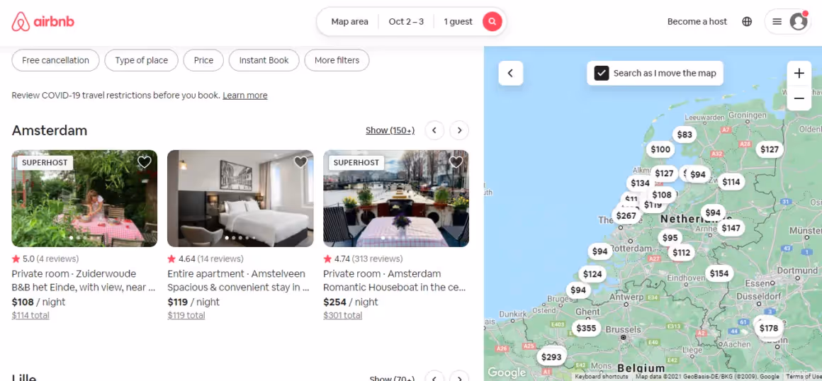bom exemplo de ux airbnb