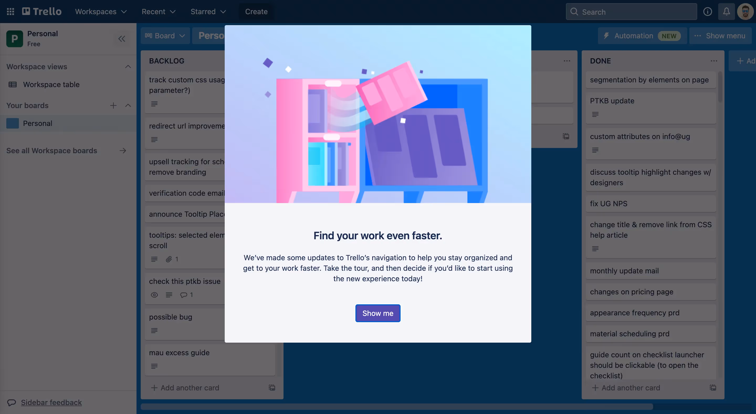 exemples de tours de produits trello