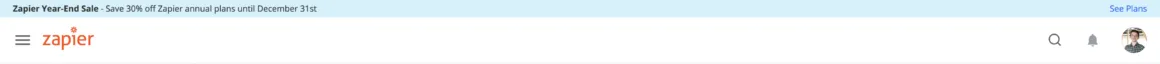 website notification bar zapier