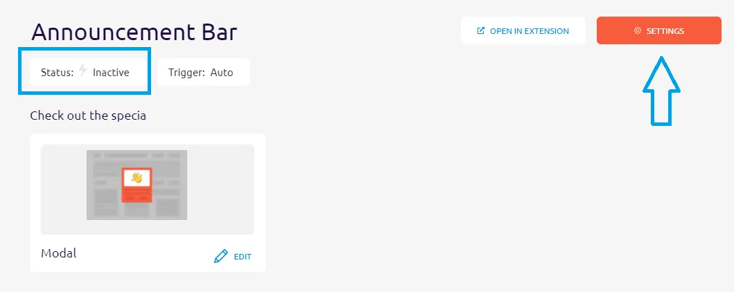 how to create announcement bar