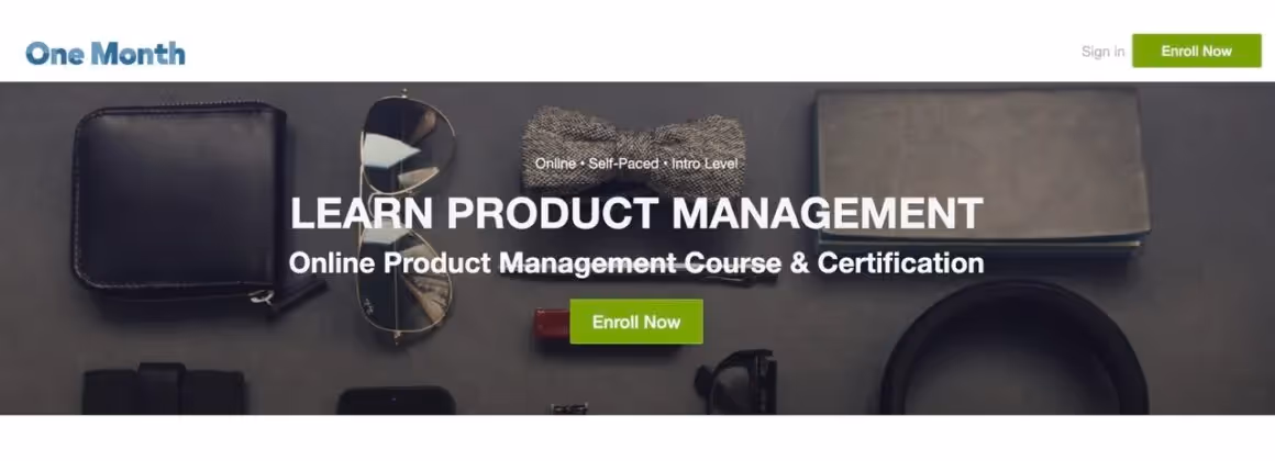 Product Management Course by One Month