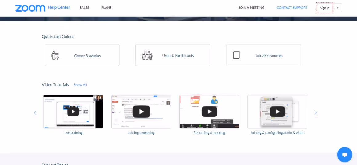 exemplos de suporte ao cliente zoom