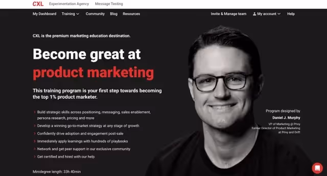 Product Marketing Minidegree by CXL