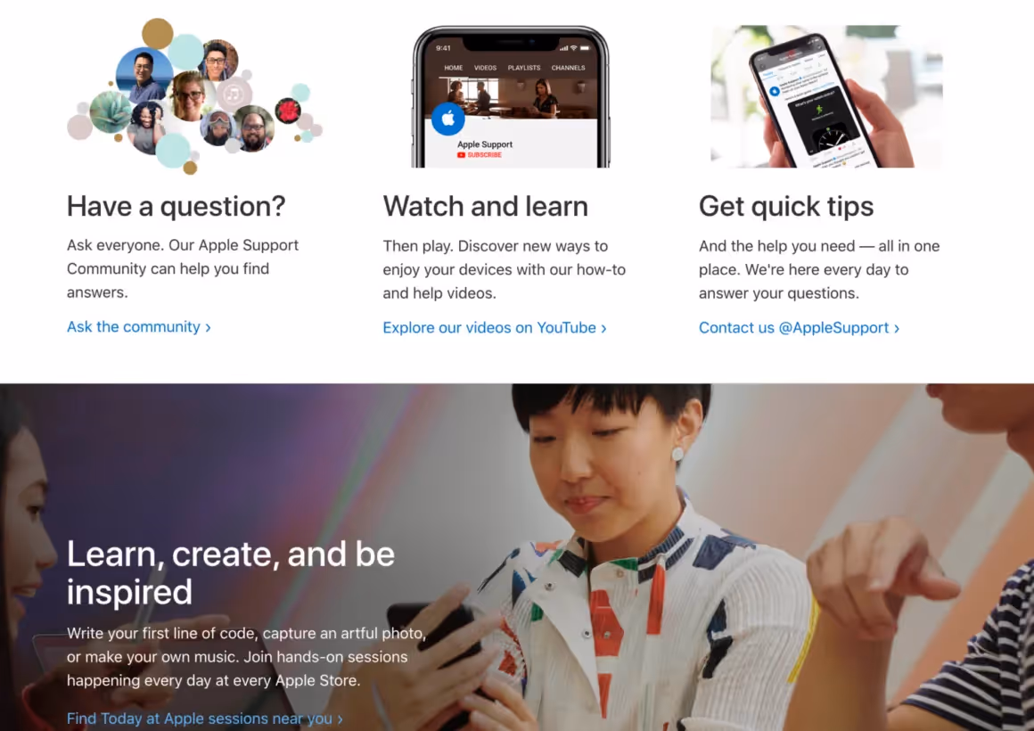 apple support self service customer success example