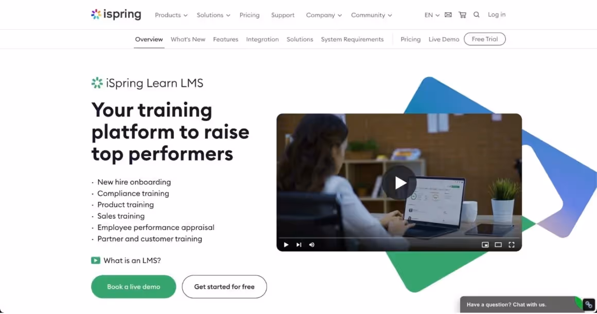 lms plataforma de treinamento para clientes ispring learn