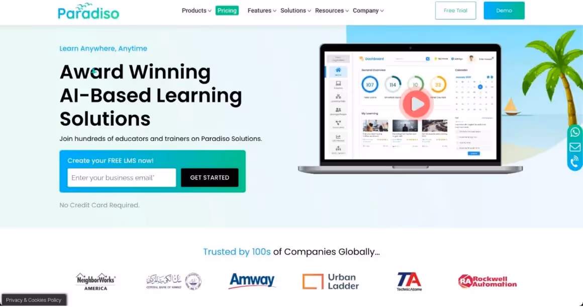 lms plataforma de treinamento para clientes paradiso