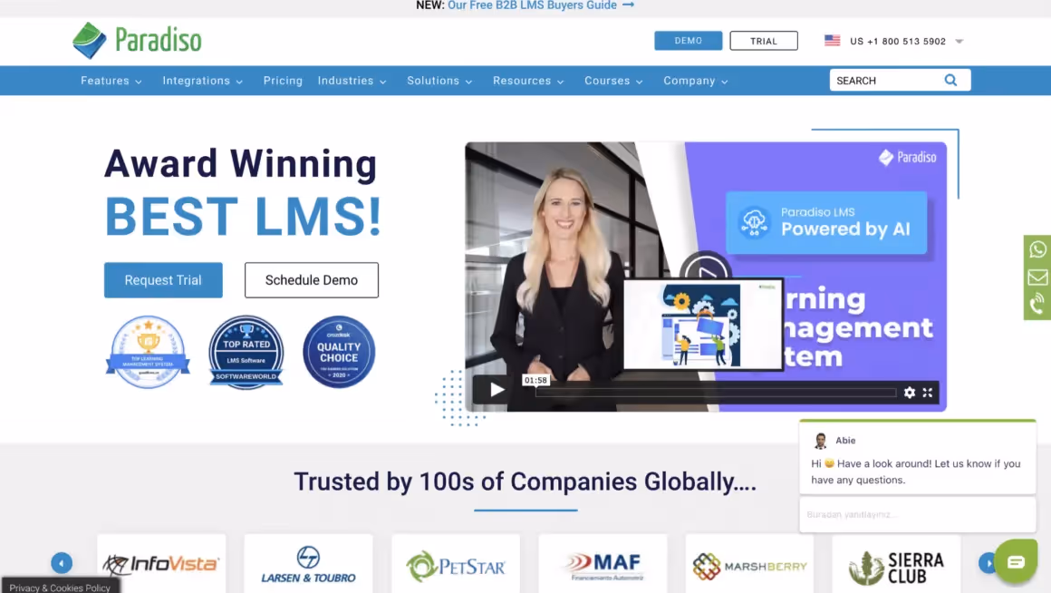 plateformes lms formation client paradiso